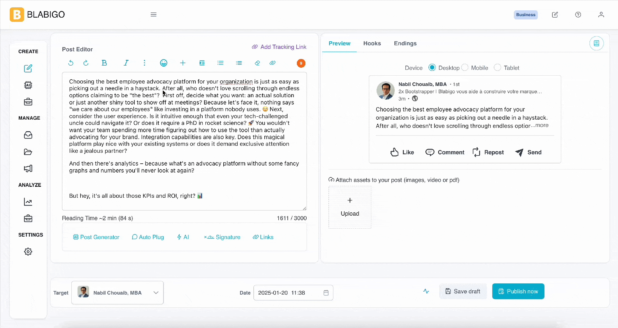 LinkedIn Editor